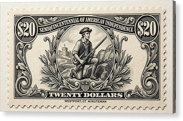 Westport Minuteman $20 - Acrylic Print
