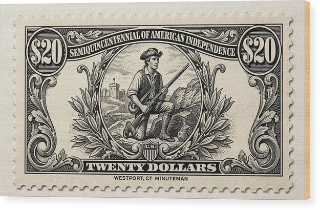 Westport Minuteman $20 - Wood Print