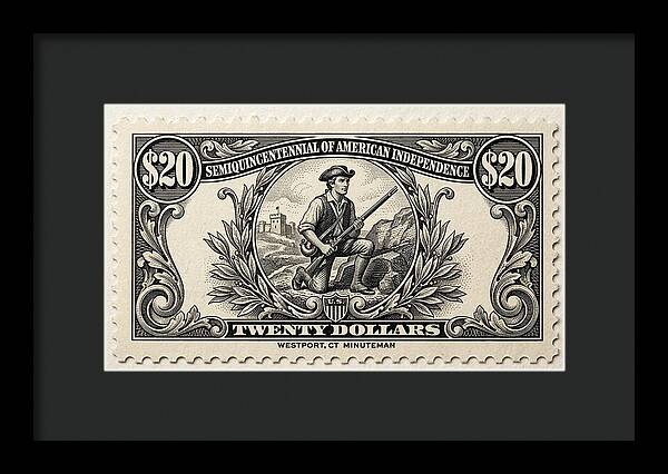 Westport Minuteman $20 - Framed Print