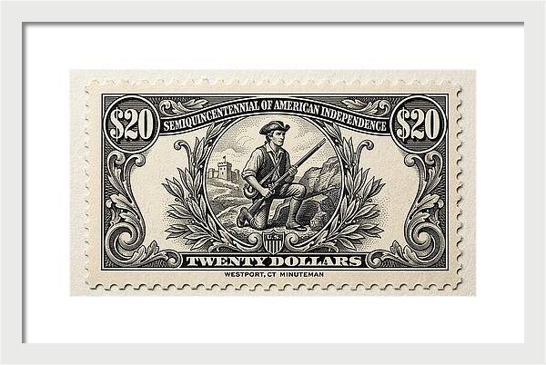 Westport Minuteman $20 - Framed Print