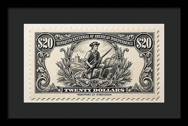 Westport Minuteman $20 - Framed Print