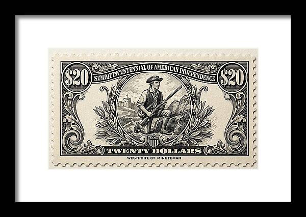 Westport Minuteman $20 - Framed Print