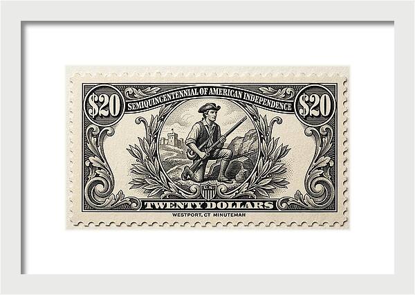 Westport Minuteman $20 - Framed Print