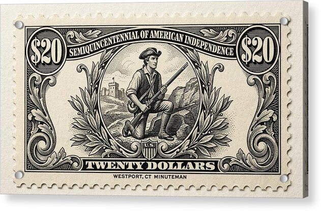 Westport Minuteman $20 - Acrylic Print