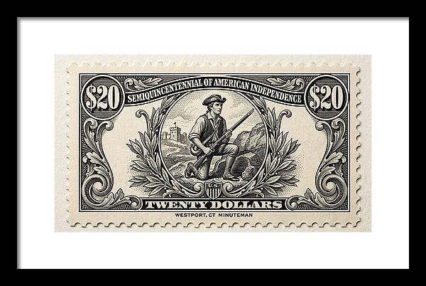 Westport Minuteman $20 - Framed Print