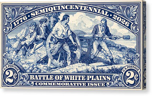 White Plains 2c blue - Canvas Print