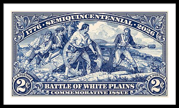 White Plains 2c blue - Framed Print