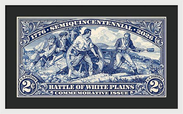 White Plains 2c blue - Framed Print