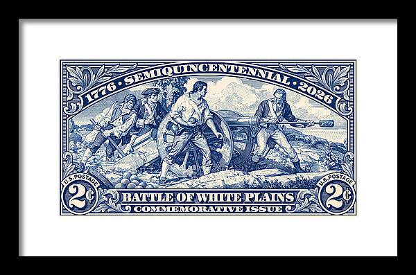 White Plains 2c blue - Framed Print