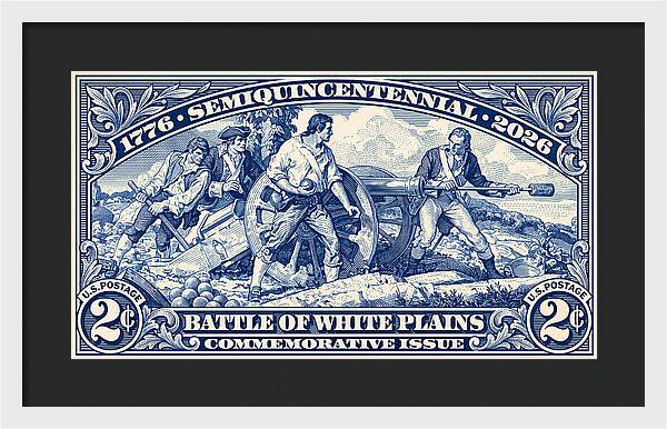 White Plains 2c blue - Framed Print