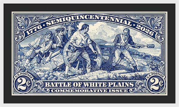 White Plains 2c blue - Framed Print