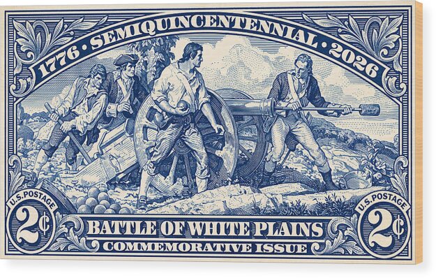 White Plains 2c blue - Wood Print