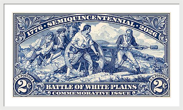 White Plains 2c blue - Framed Print