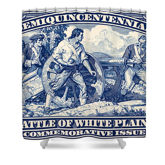 White Plains 2c blue - Shower Curtain