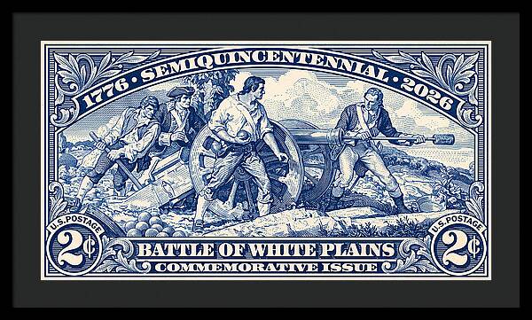 White Plains 2c blue - Framed Print