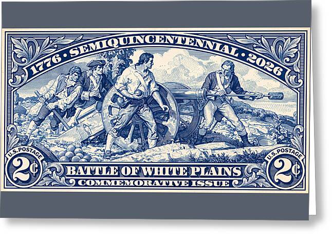 White Plains 2c blue - Greeting Card