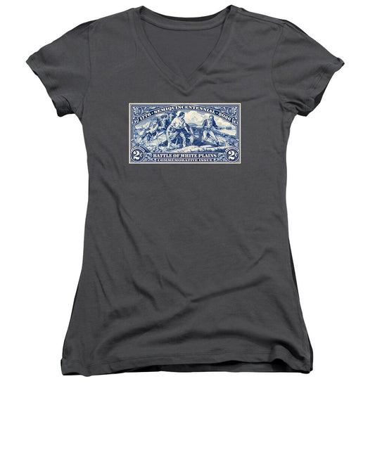 White Plains 2c blue - Women's V-Neck