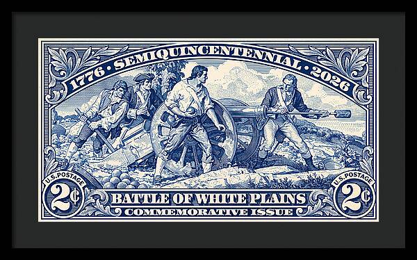 White Plains 2c blue - Framed Print