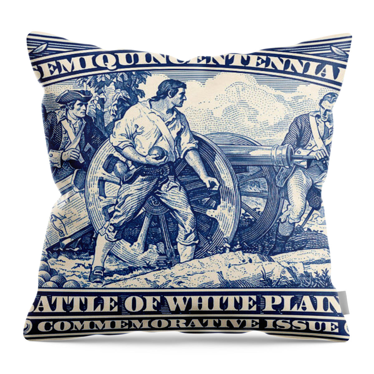 White Plains 2c blue - Throw Pillow