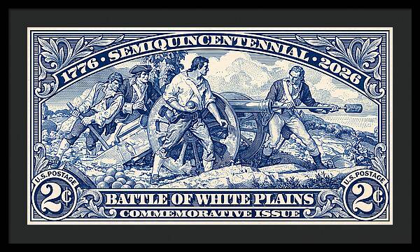 White Plains 2c blue - Framed Print