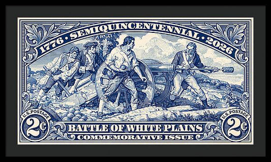 White Plains 2c blue - Framed Print